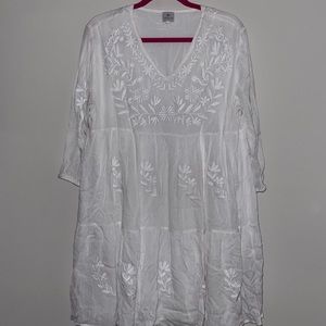 J.Marie white floral sundress minidress - size Large - bridal / graduation